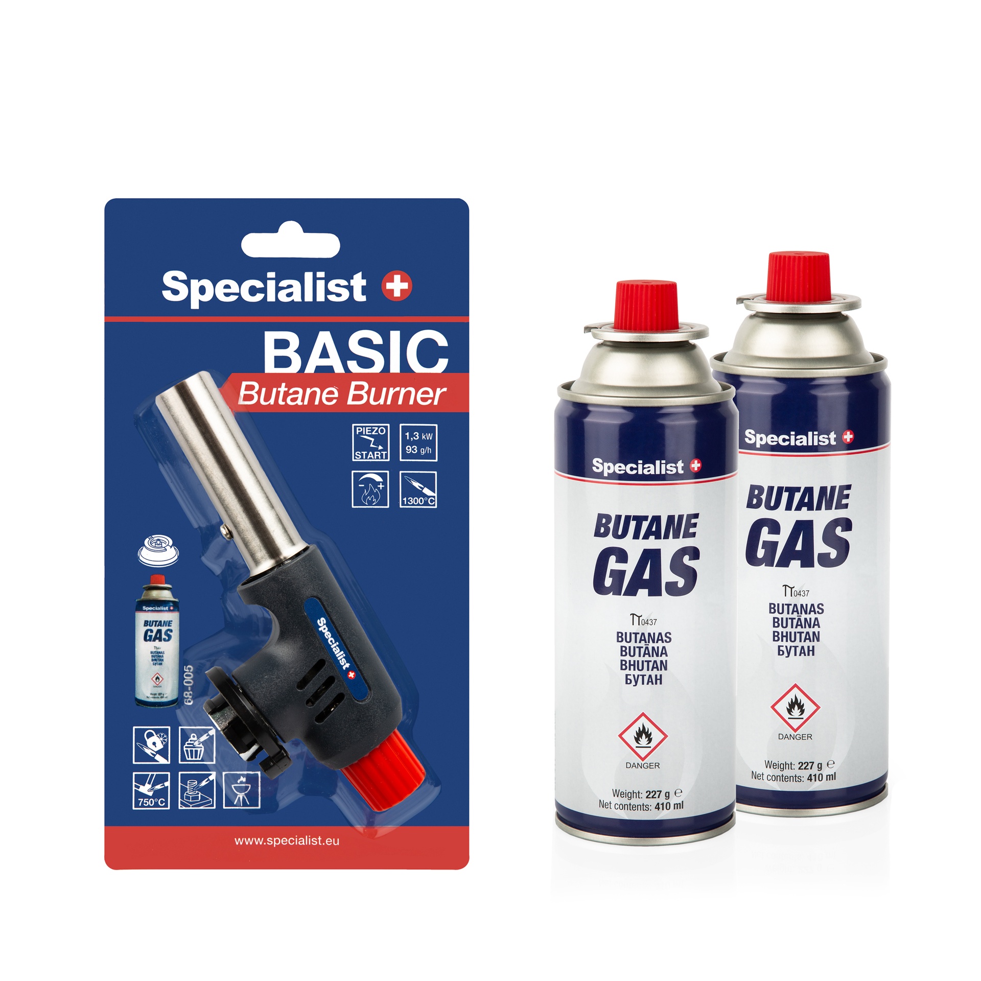 Gass- og brennersett SPECIALIST+ (2+1) 250kr