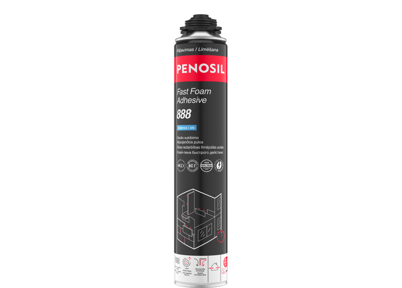 Hurtigherdende skumlim PENOSIL Fast Foam Adhesive 888, blå, 830 ml 180KR