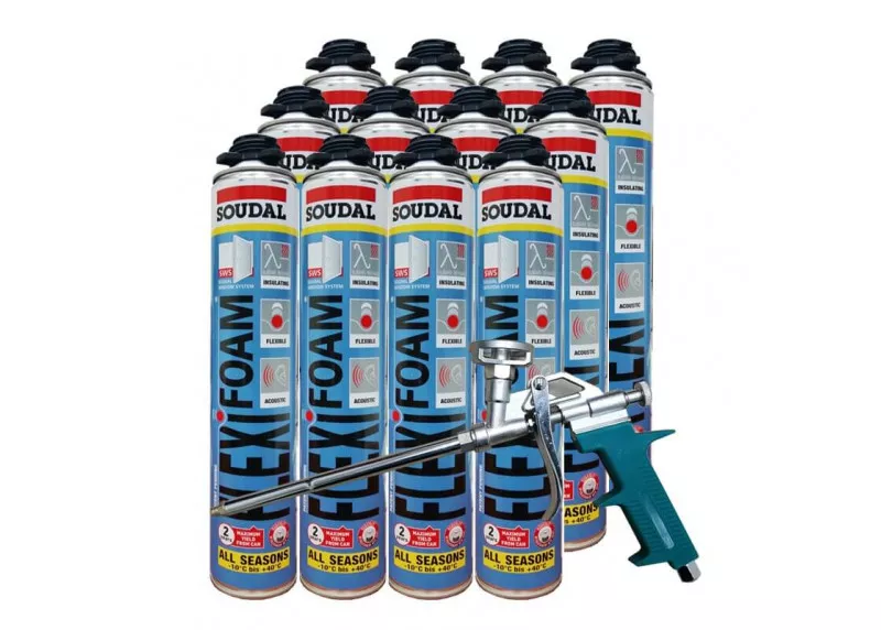SOUDAL SKUM PU PISTOL 750ML FLEXIFOAM pakke 12  1980kr