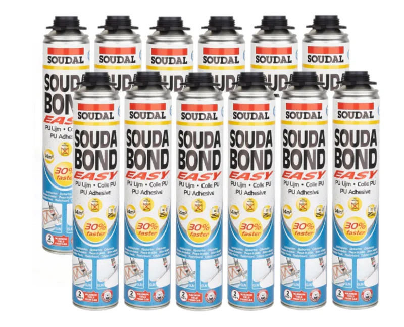 Skum Soudal SoudaBond Easy Polyuretan Gun 750 ml 12pakke 2400kr