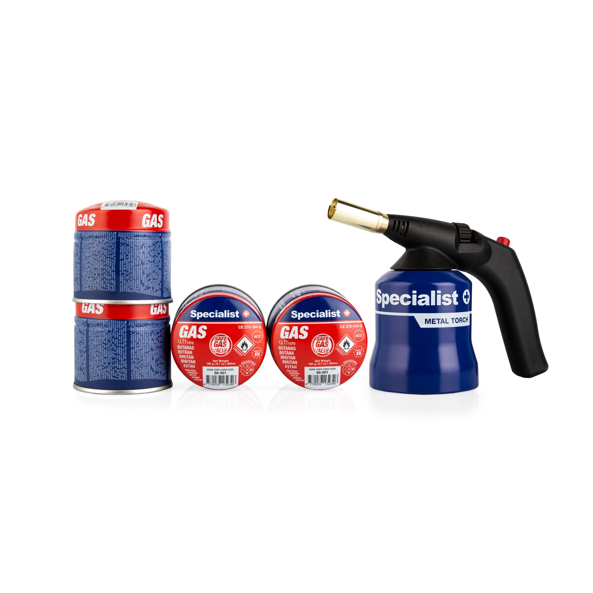 SPECIALIST+ gassbrenner + 4 gasspatroner kit 500kr