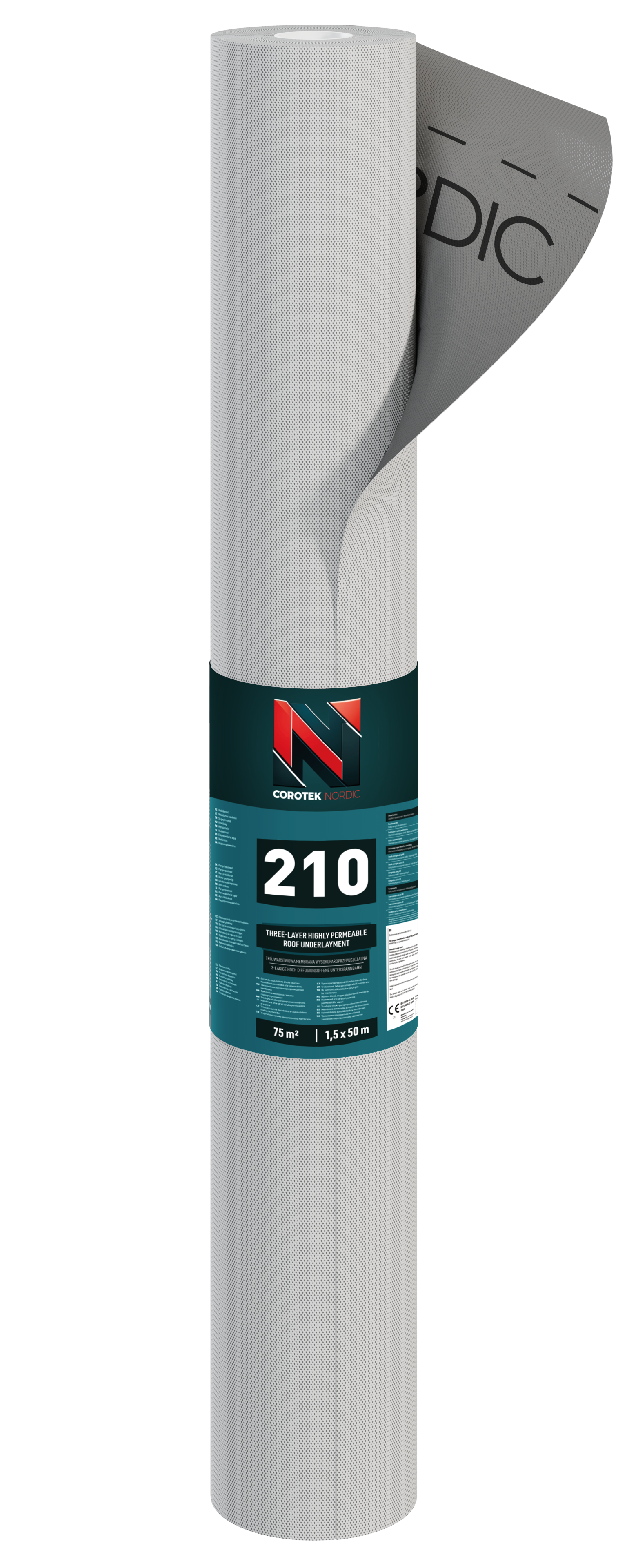 Corotek Nordic 210 TAKMEMBRAN 3-LAGS DIFFUSJONSÅPEN MED 2 LIMKANTER