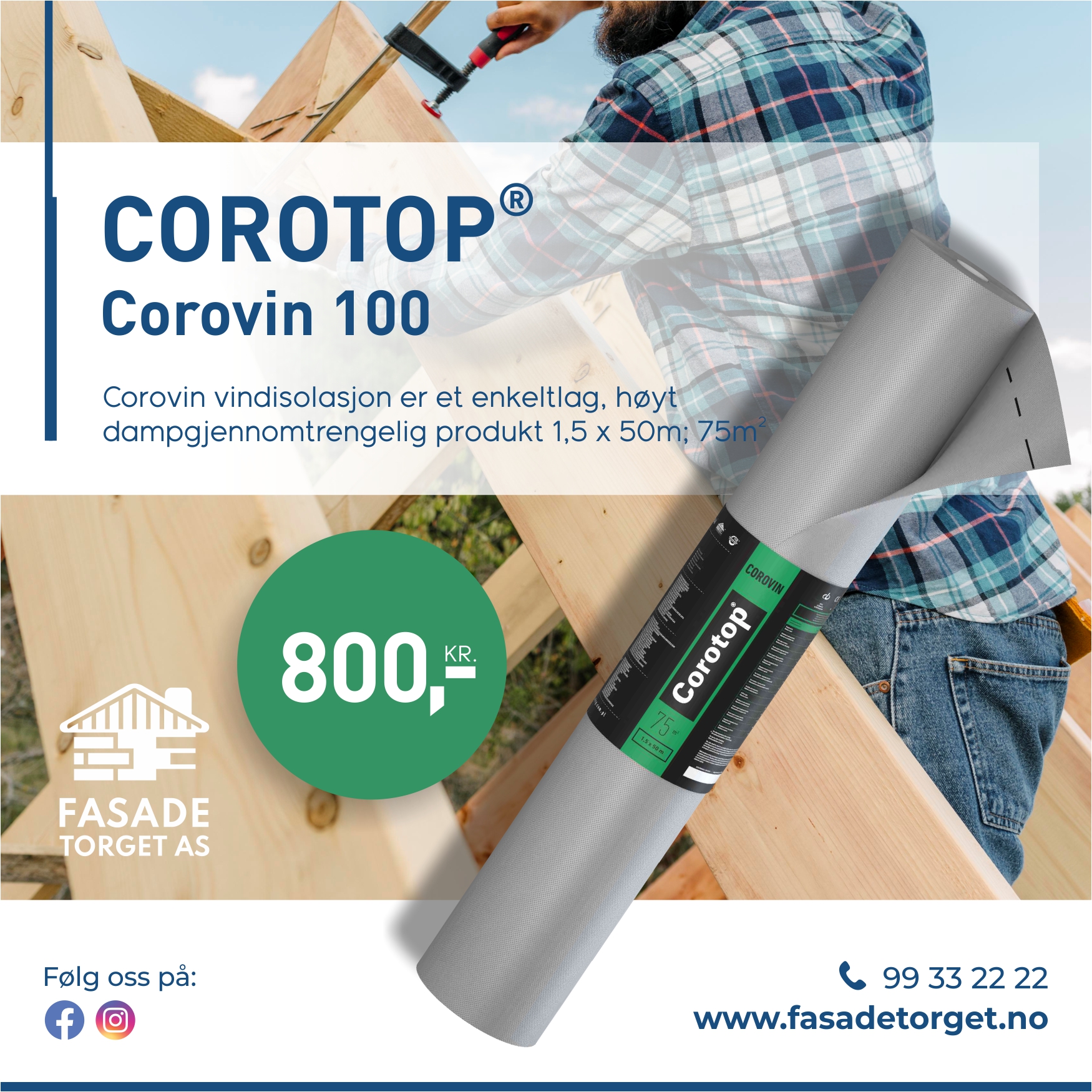 CoroVIN® 100 1,5m x 50r.m. = 75m2