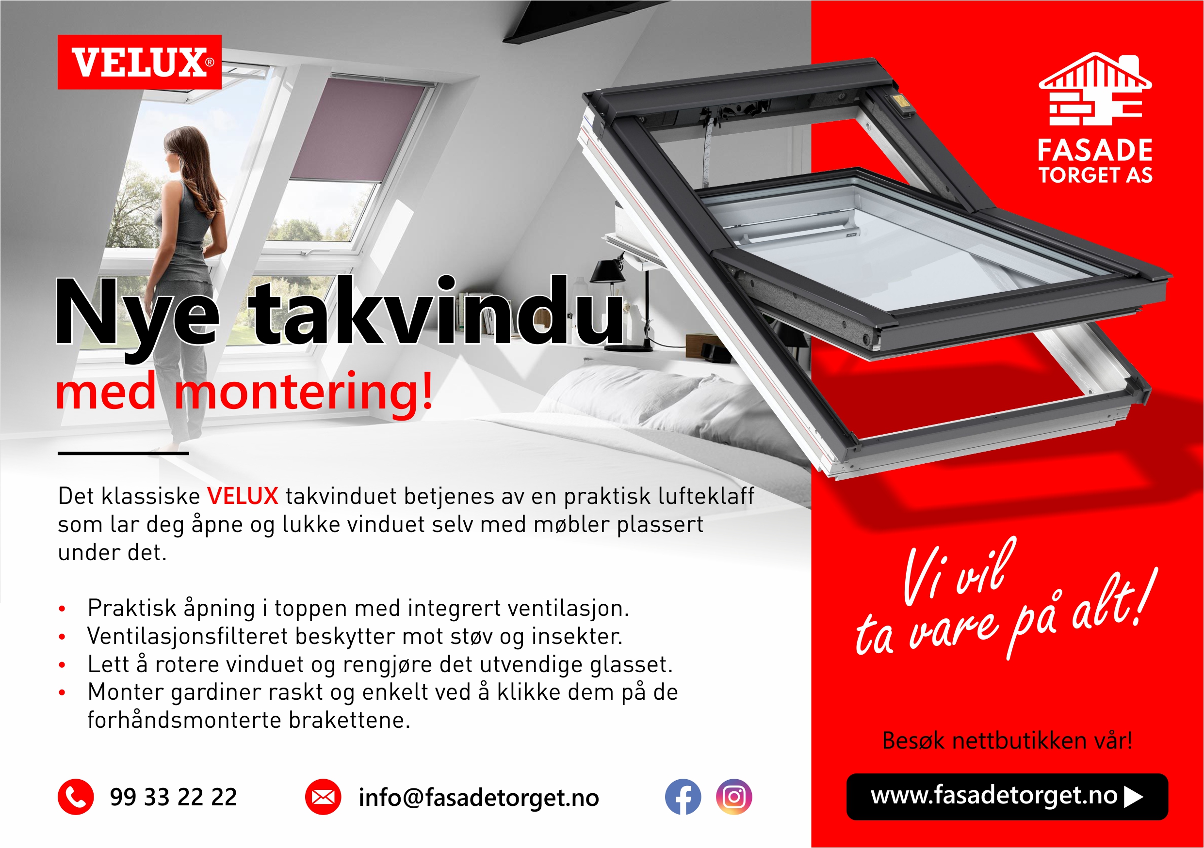 Velux takvinduer VELUX Takvindu topphengslet 3-lags glass