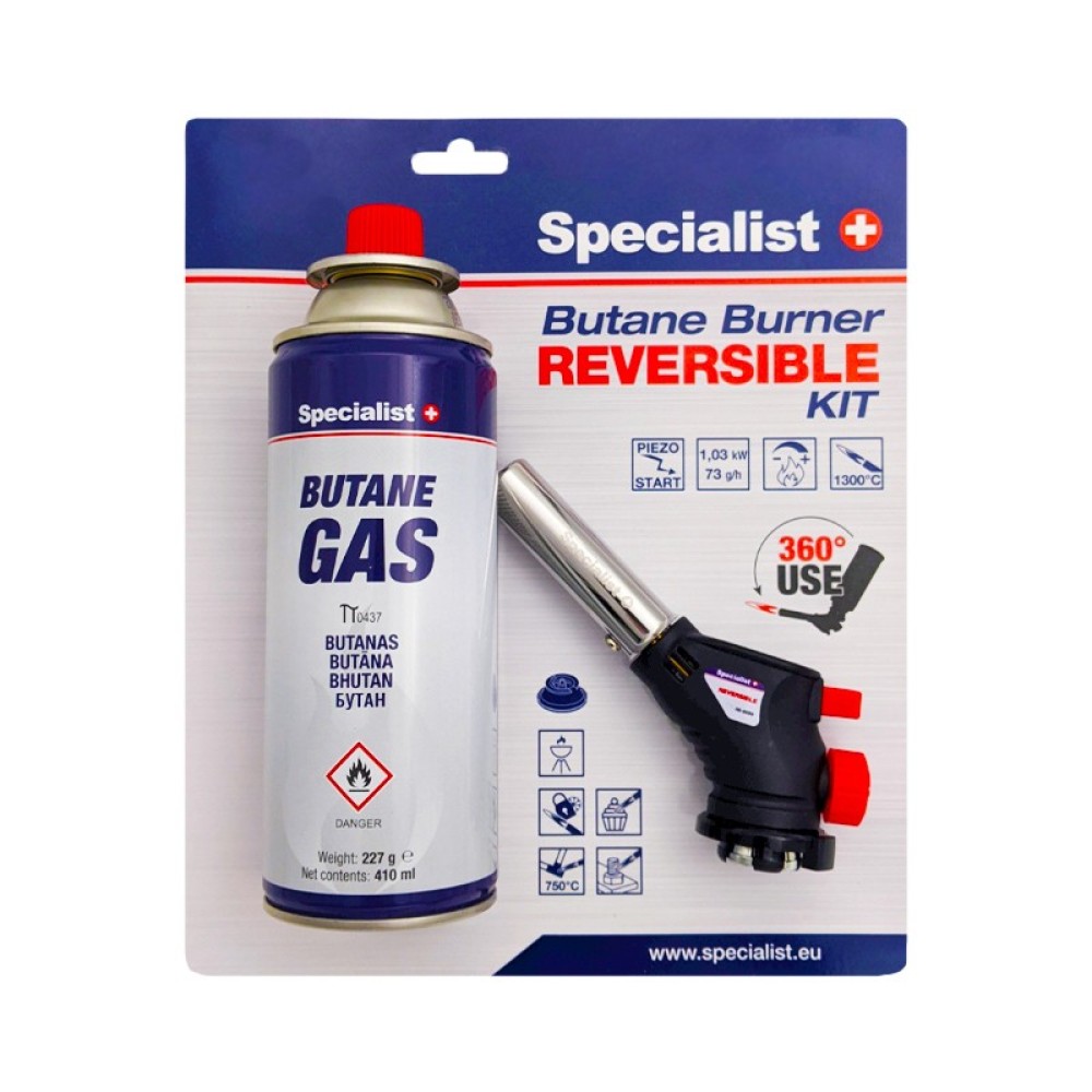 SPECIALIST+ 360° brenner- og gasssett 200kr